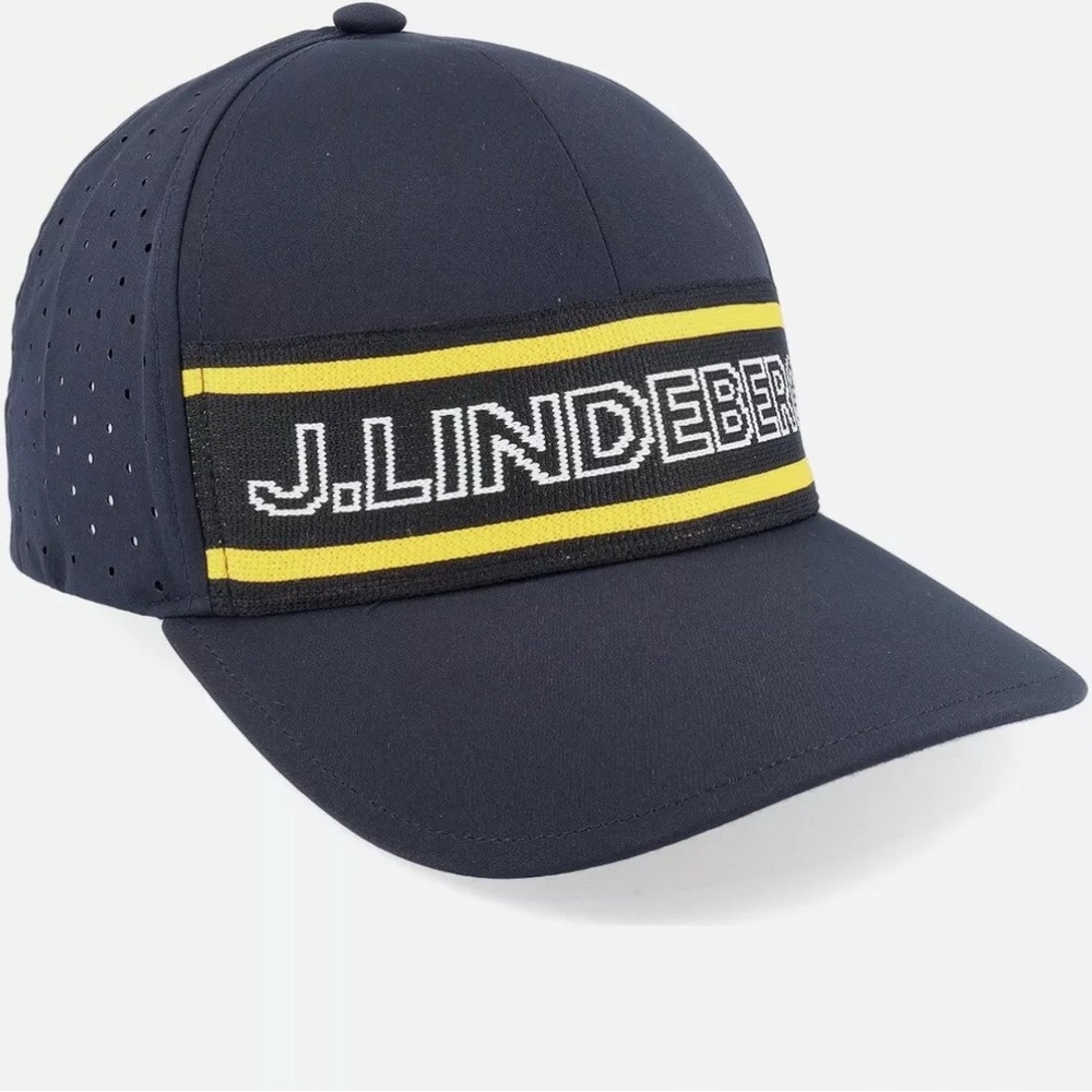 J.Lindeberg Navy Cap with Yellow Accent